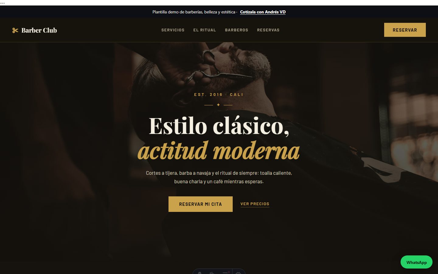 Vista previa de la plantilla Barberías, belleza y estética