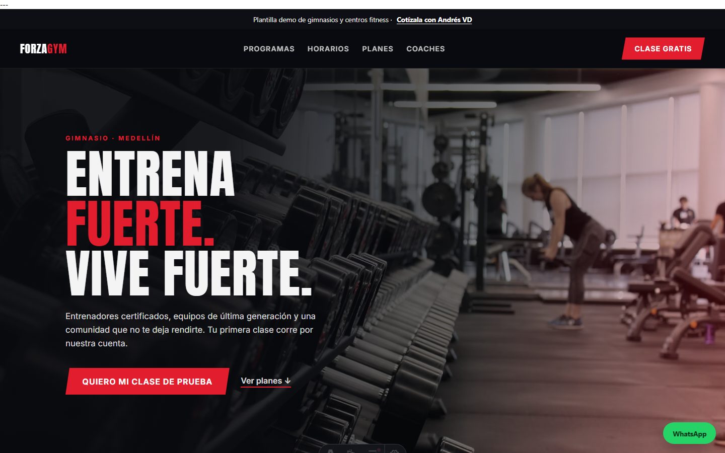 Vista previa de la plantilla Gimnasios y centros fitness
