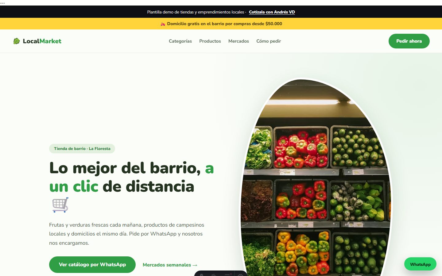 Vista previa de la plantilla Tiendas y emprendimientos locales